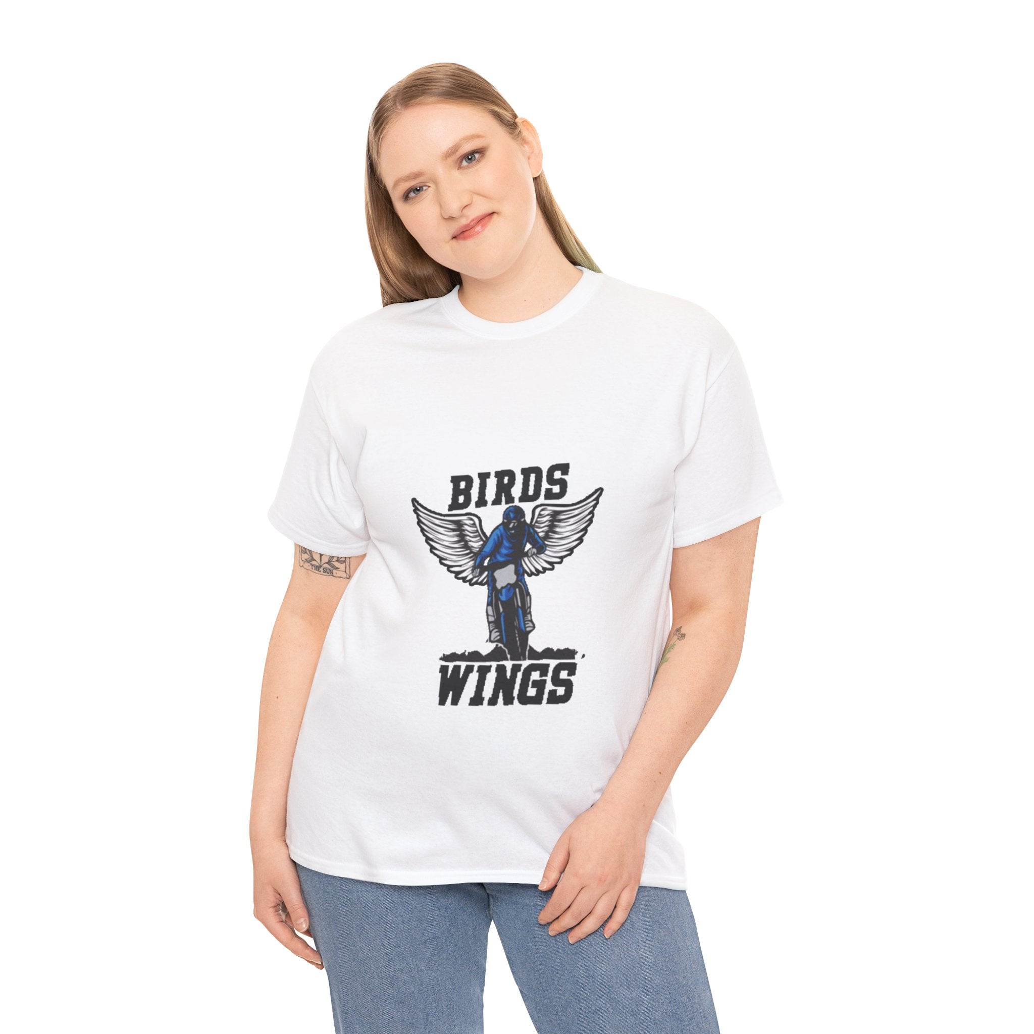 Wings of Freedom – Women’s Bird Wings Graphic T-Shirt for Free Spirits