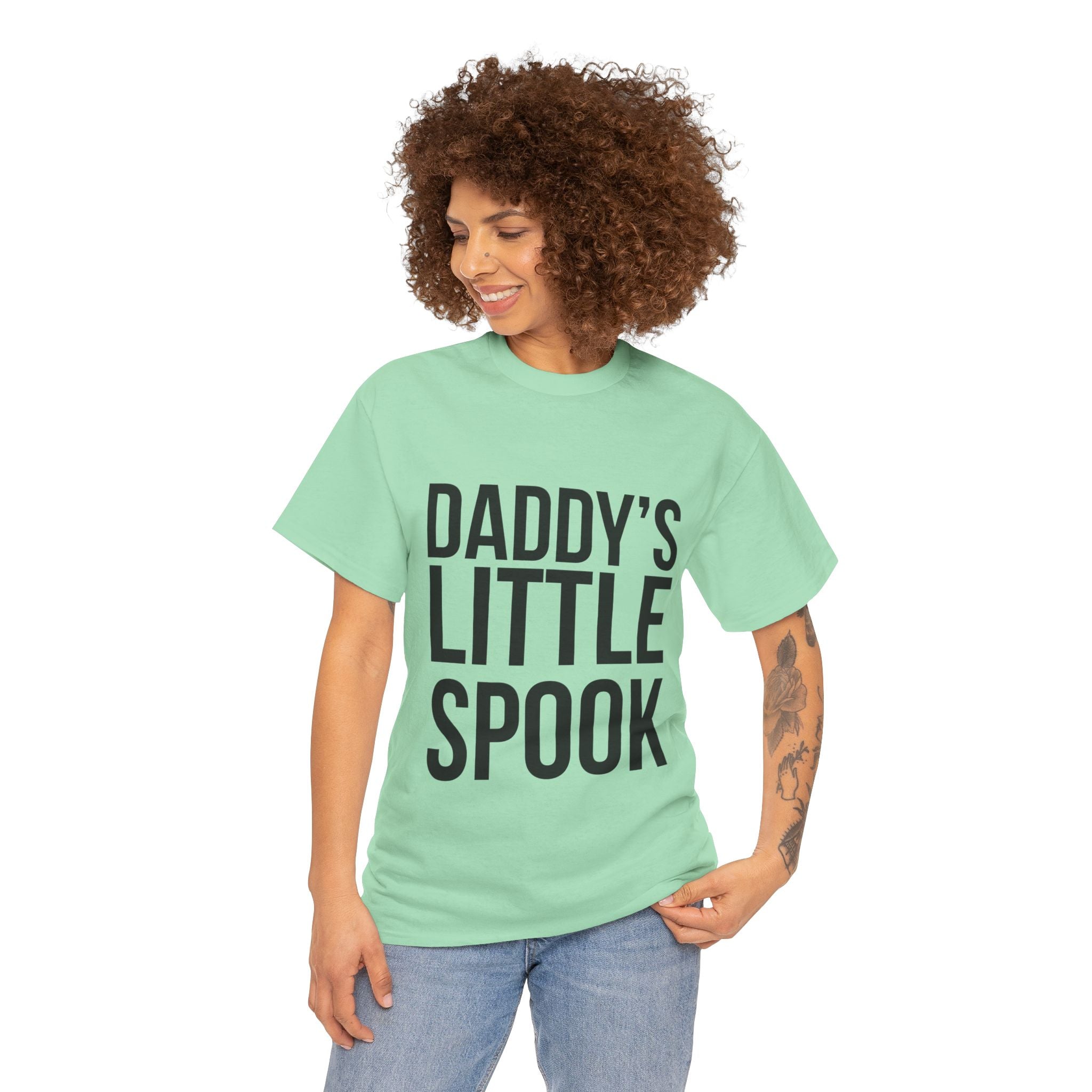 Daddy’s Little Spook – Women’s Halloween Heavy Cotton T-Shirt