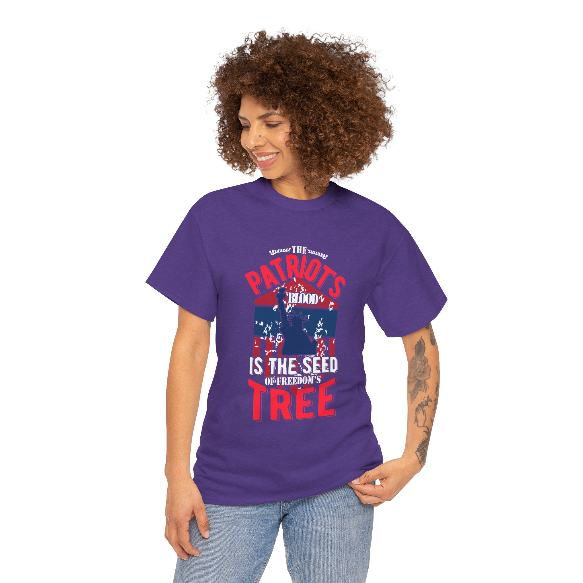 Patriots Tree Women’s Tee – Bold July 4th Shirt for Freedom-Loving Women