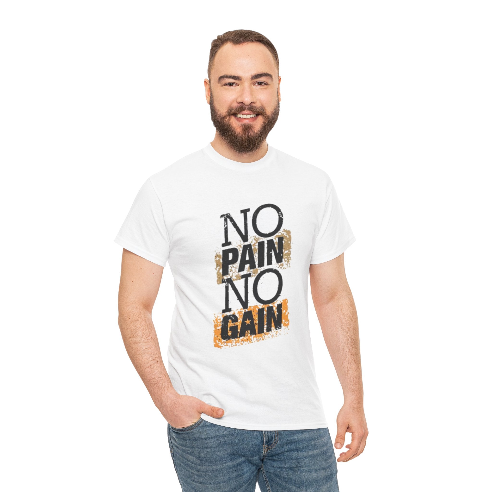 No Pain No Gain – Men’s Heavy Cotton Motivational Tee