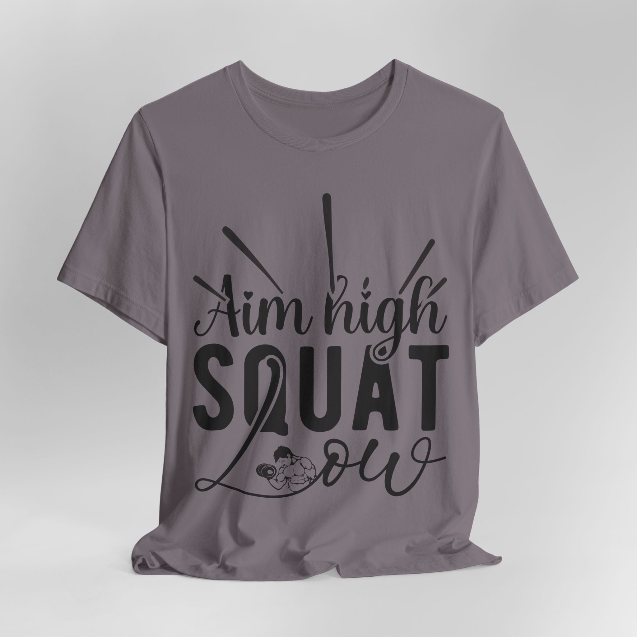 Aim High, Squat Low – Men’s Motivational Gym T-Shirt