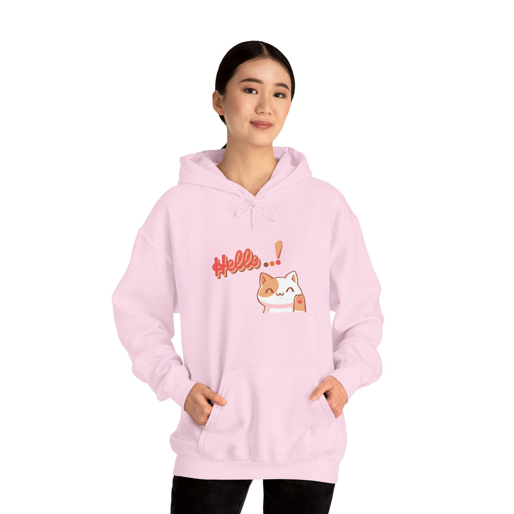 Hello Cat Hoodie – Cozy Unisex Graphic Sweatshirt