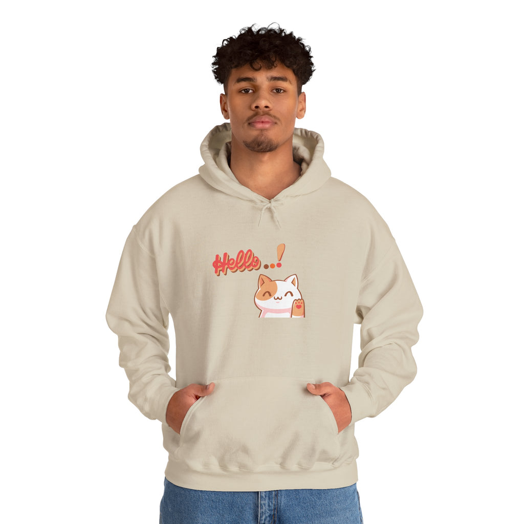 Hello Cat Hoodie – Cozy Unisex Graphic Sweatshirt