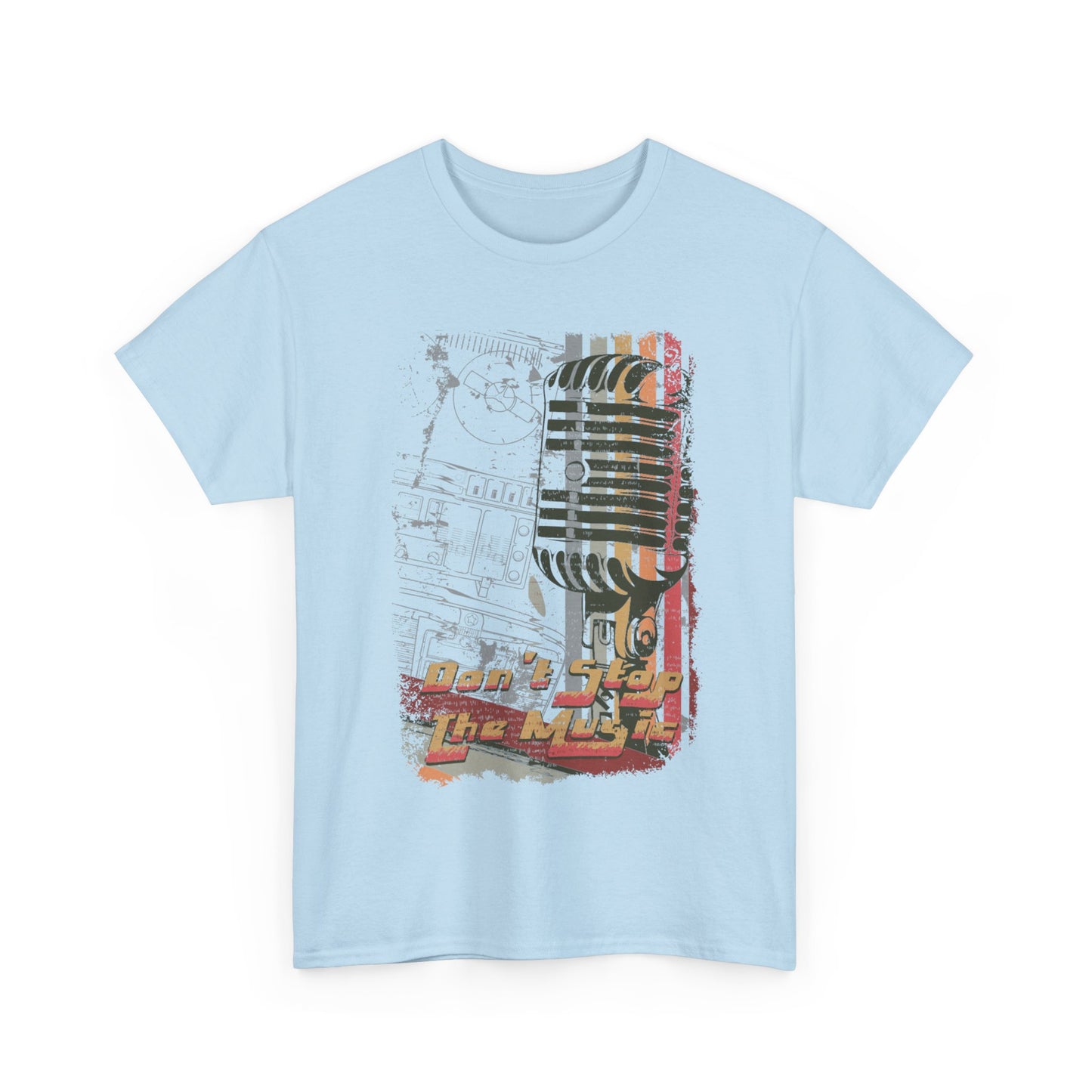 Retro Music Mic Unisex Heavy Cotton Tee - Perfect for Music Lovers & Events