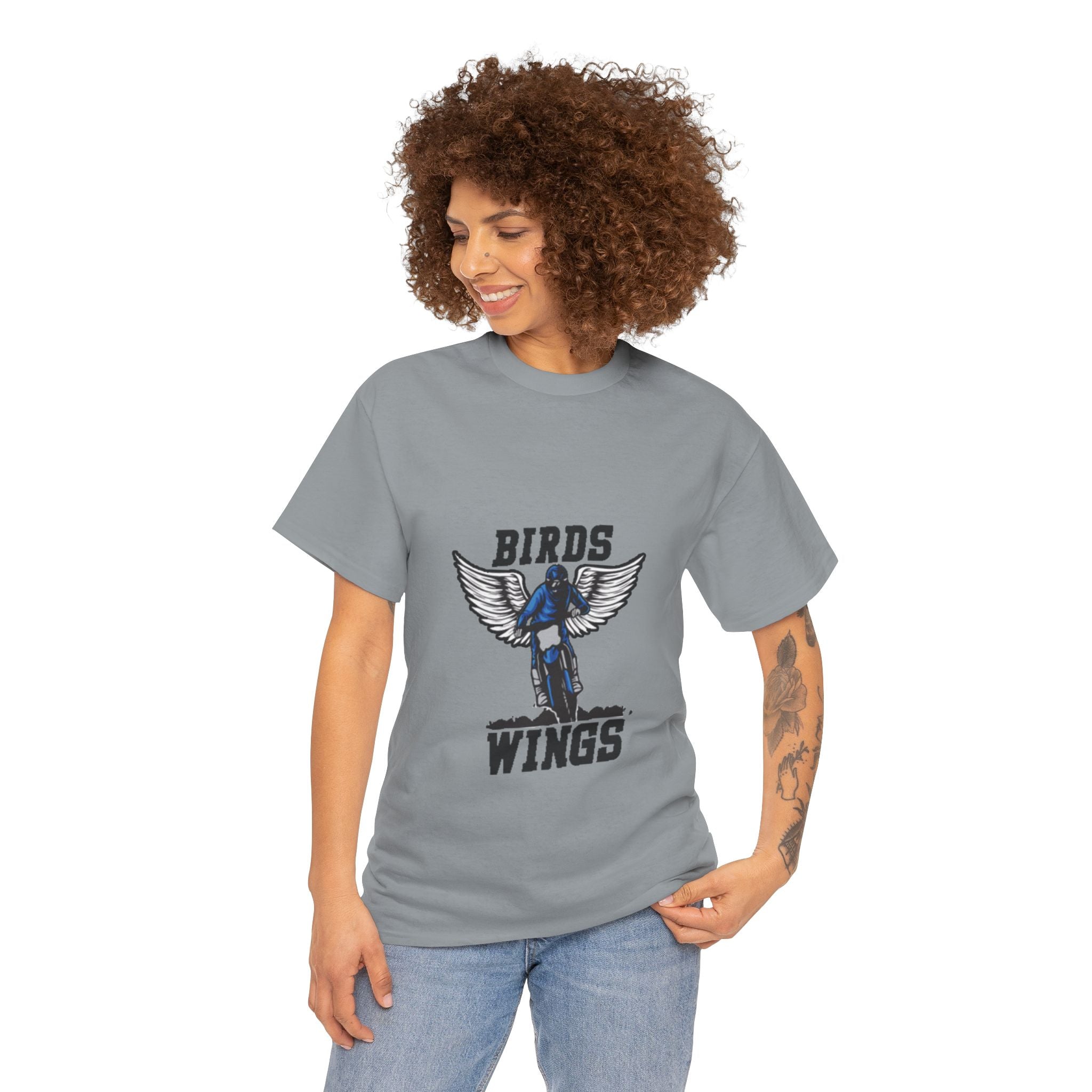 Wings of Freedom – Women’s Bird Wings Graphic T-Shirt for Free Spirits
