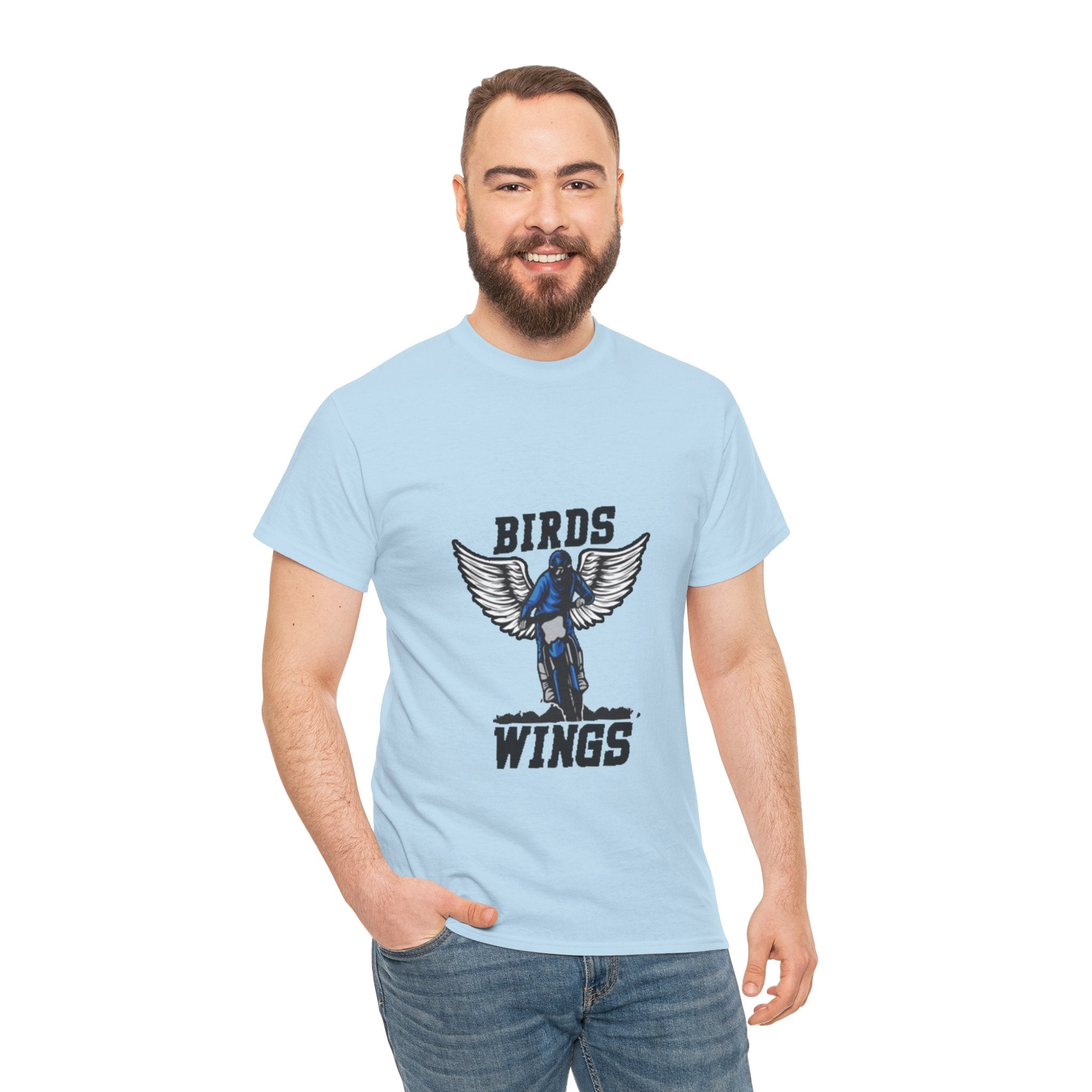 Wings of Freedom – Men’s Heavy Cotton Bird Graphic T-Shirt