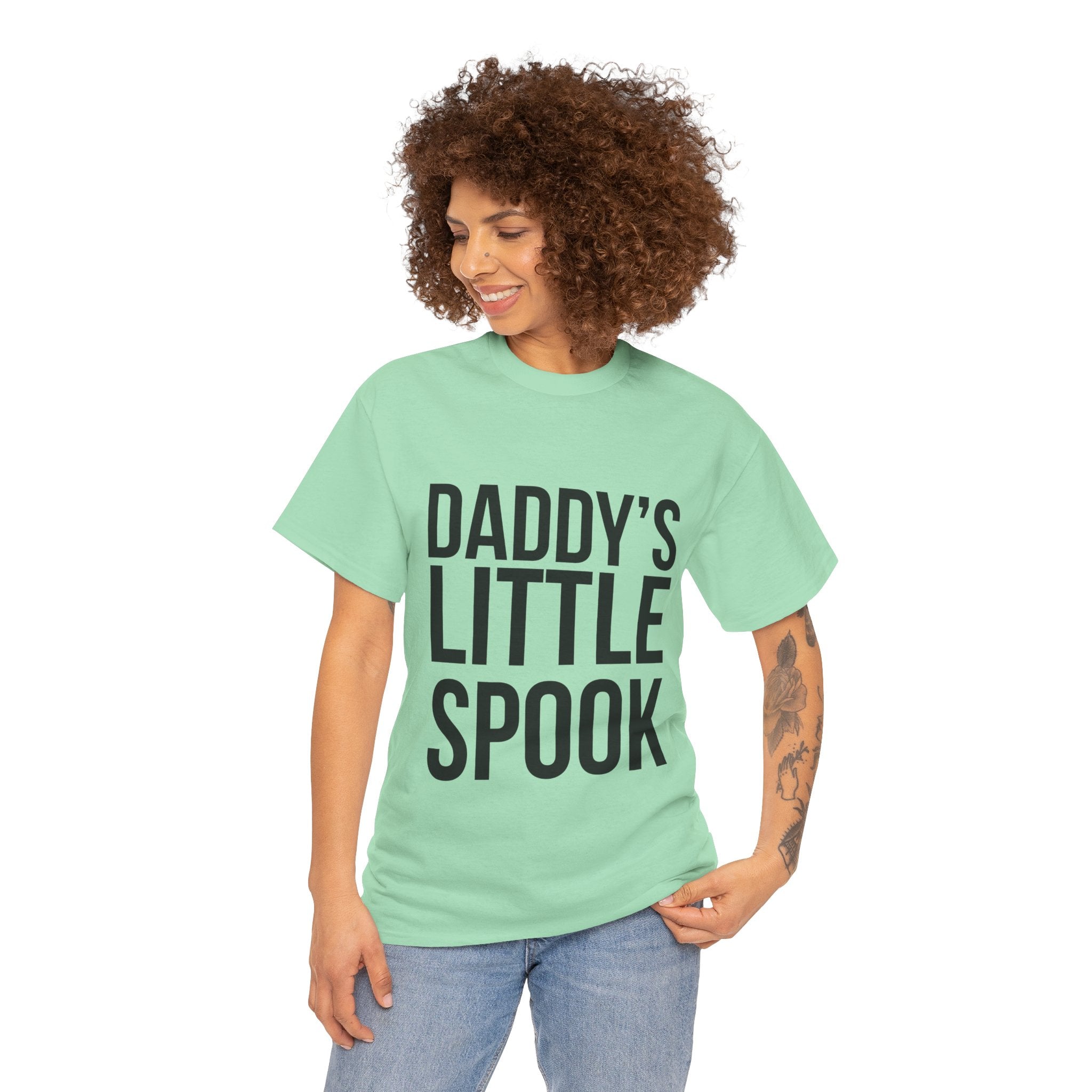 Daddy’s Little Spook – Women’s Halloween Heavy Cotton T-Shirt