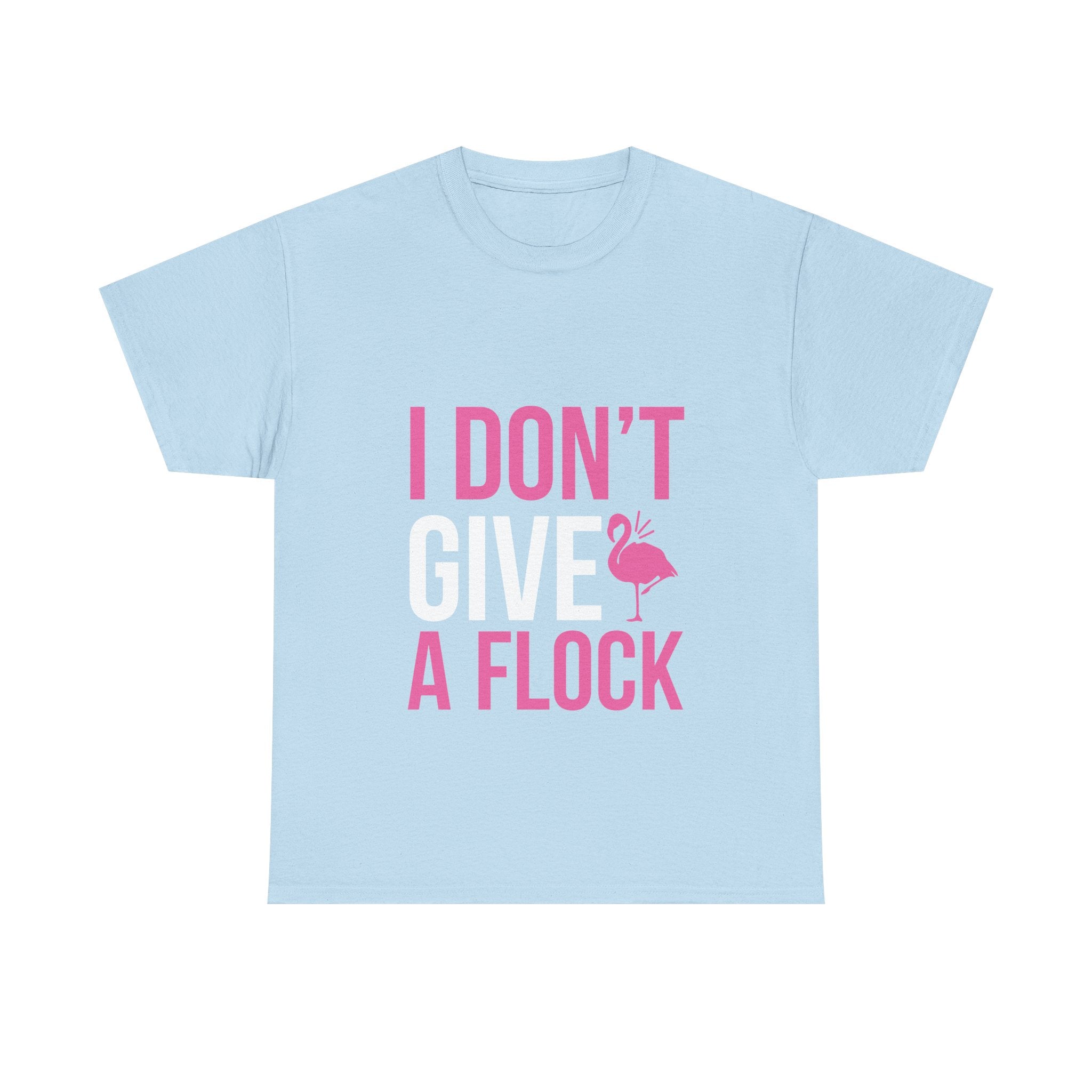 I Don’t Give a Flock – Women’s Heavy Cotton Flamingo Graphic T-Shirt