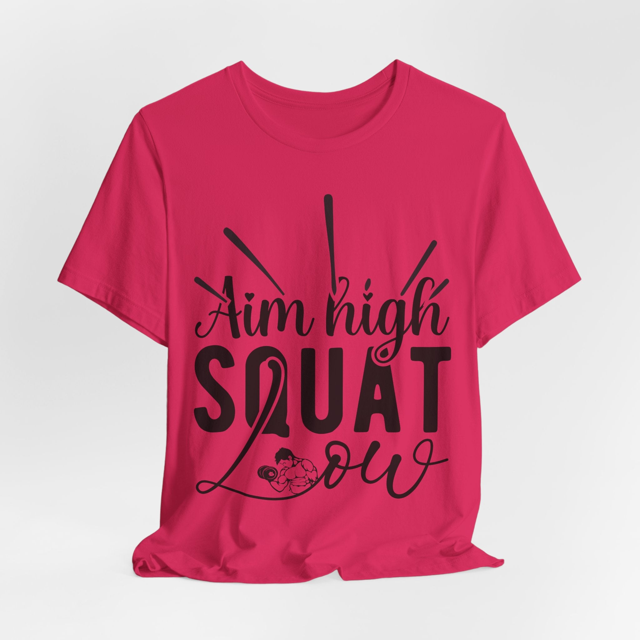 Aim High, Squat Low – Men’s Motivational Gym T-Shirt