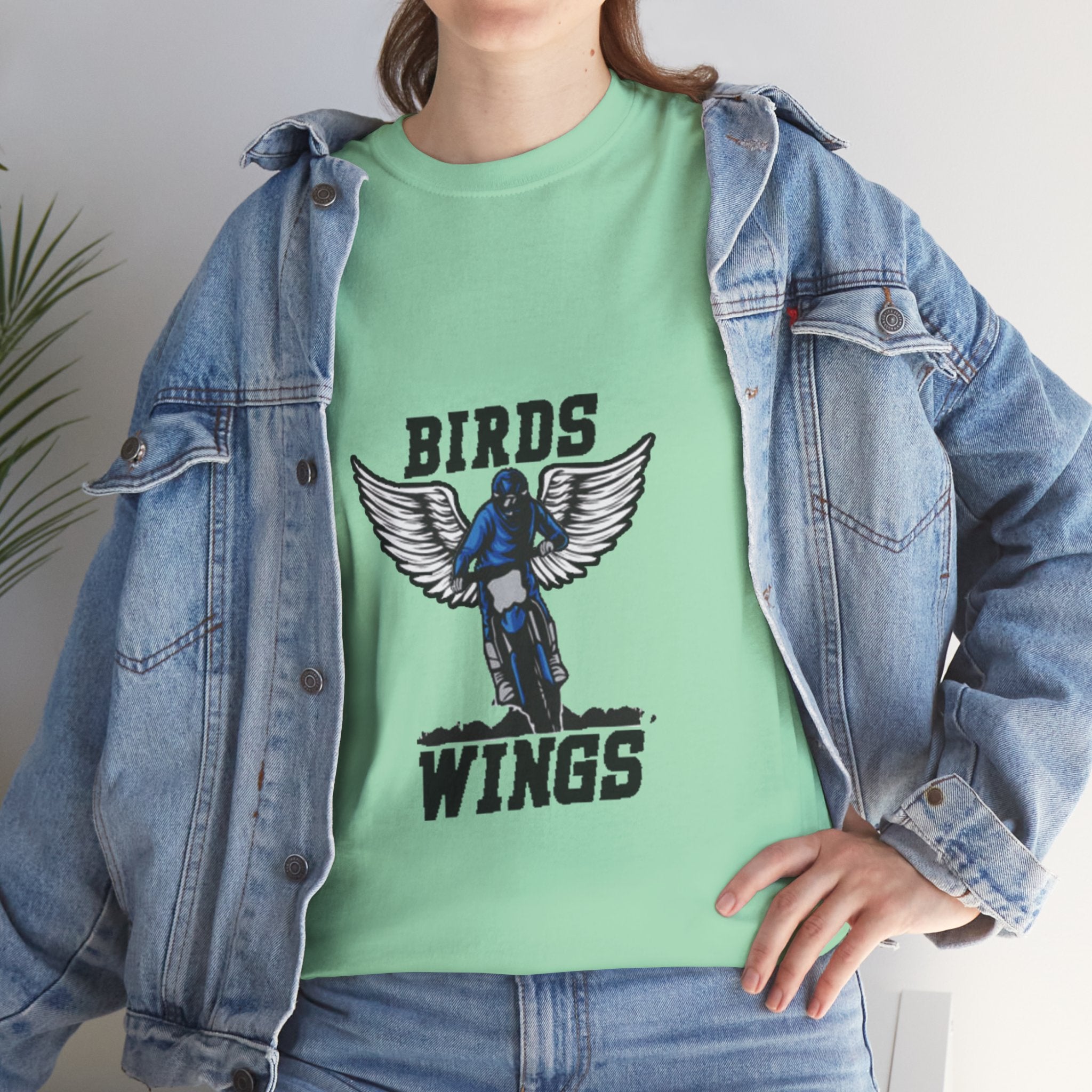 Wings of Freedom – Women’s Bird Wings Graphic T-Shirt for Free Spirits